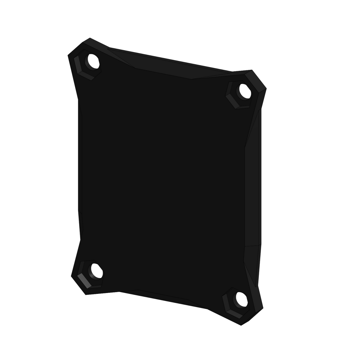 Standard Flat Back accessory for the talking timer, shown on its own in black MJF Nylon 12.