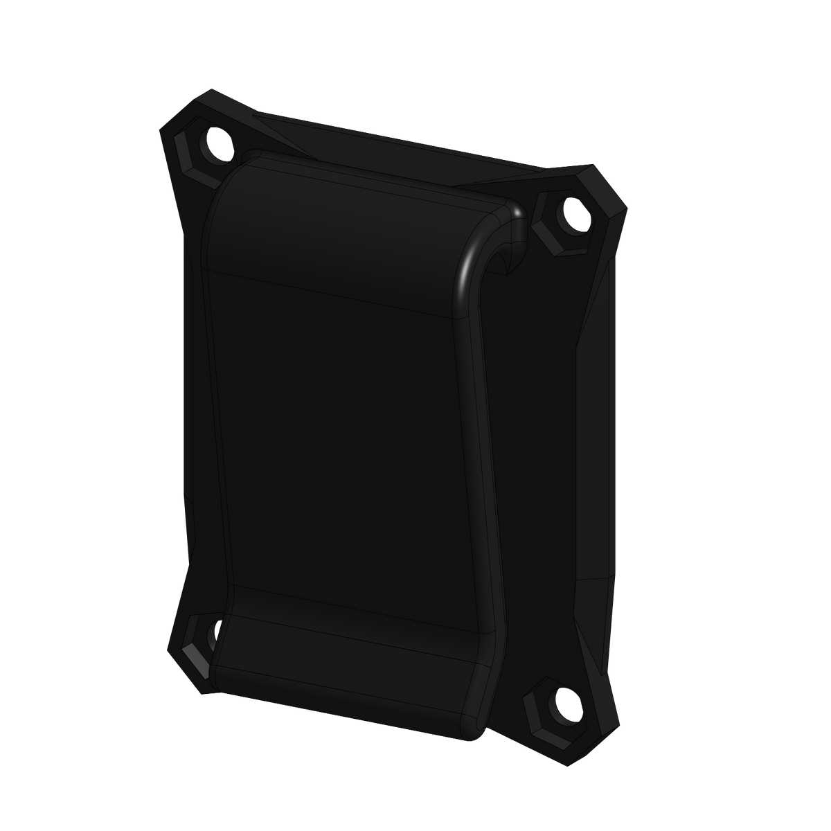 Hat Clip accessory for the talking timer, shown on its own in black MJF Nylon 12.