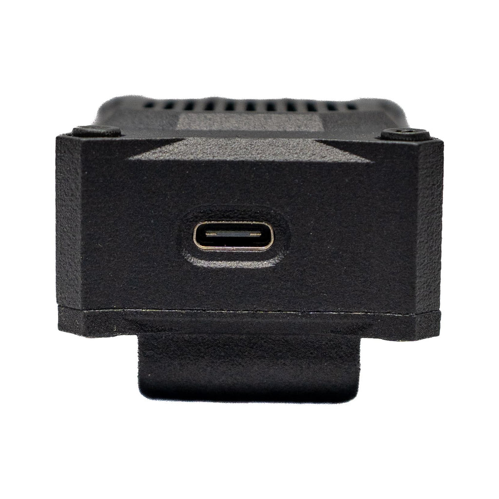 Top view of the Talking Timer showing the USB-C charging port.