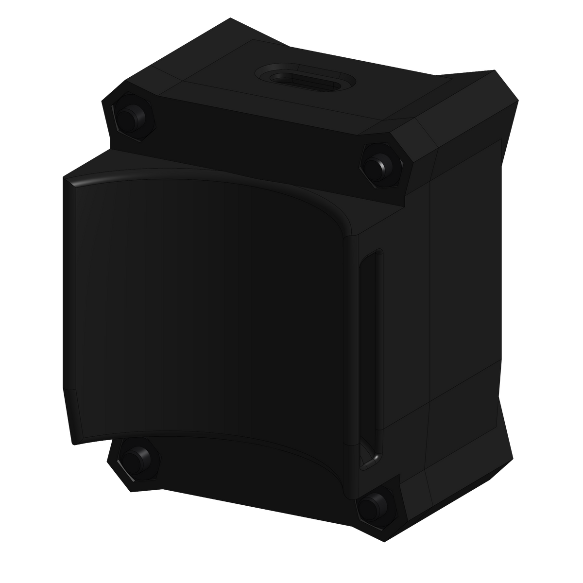 Talking Timer fitted with the tripod back, showing the curved cradle and velcro slot.